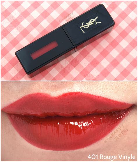 ysl 401 rouge vinyle|YSL levres lip stain.